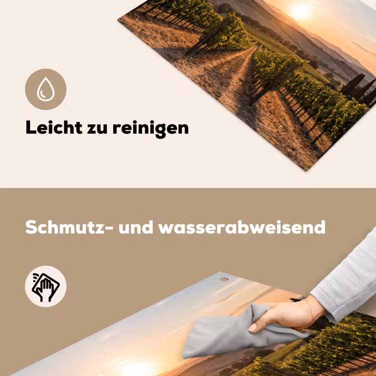 Wijngaard - Zonsondergang - Landschap Inductie beschemer met haakjes klein -ky-schoon-de