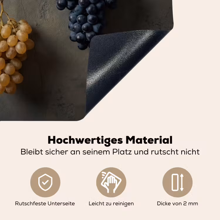 Druiven - Kleurrijk - Muur Inductie beschemer met haakjes klein -ky-onderkant-de