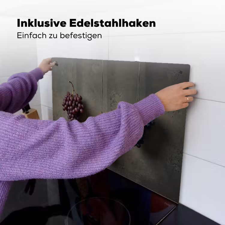 Druiven - Kleurrijk - Muur Inductie beschemer met haakjes klein -ky-ophangen-de