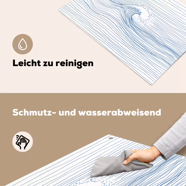Golf - Brekende - Natuur - Minimalistisch - Blauw Inductie beschemer met haakjes klein -ky-schoon-de