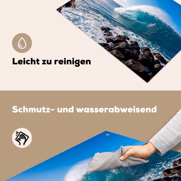 Golf - Oceaan - Brekend - Water - Blauw Inductie beschemer met haakjes klein -ky-schoon-de