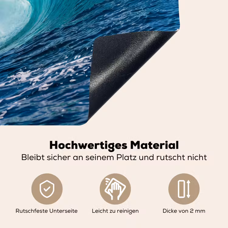 Golf - Oceaan - Water - Dynamisch - Blauw Inductie beschemer met haakjes klein -ky-onderkant-de
