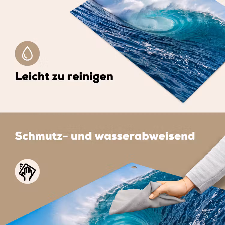 Golf - Oceaan - Water - Dynamisch - Blauw Inductie beschemer met haakjes klein -ky-schoon-de
