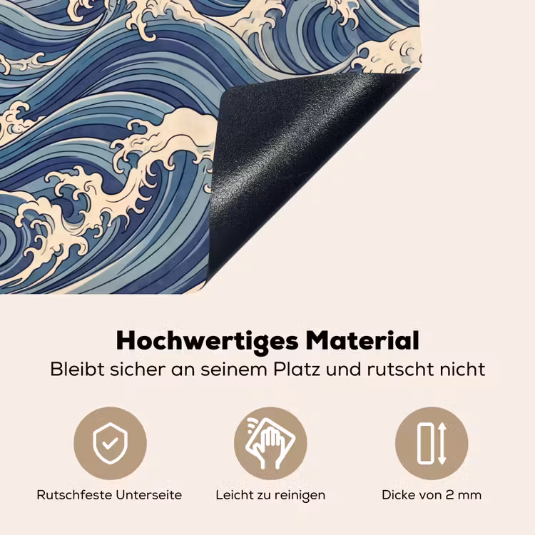Golven - Zee - Natuur - Abstract - Blauw Inductie beschemer met haakjes klein -ky-onderkant-de