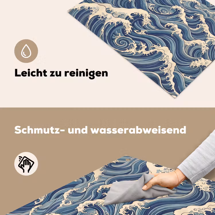 Golven - Zee - Natuur - Abstract - Blauw Inductie beschemer met haakjes klein -ky-schoon-de