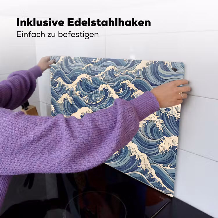 Golven - Zee - Natuur - Abstract - Blauw Inductie beschemer met haakjes klein -ky-ophangen-de