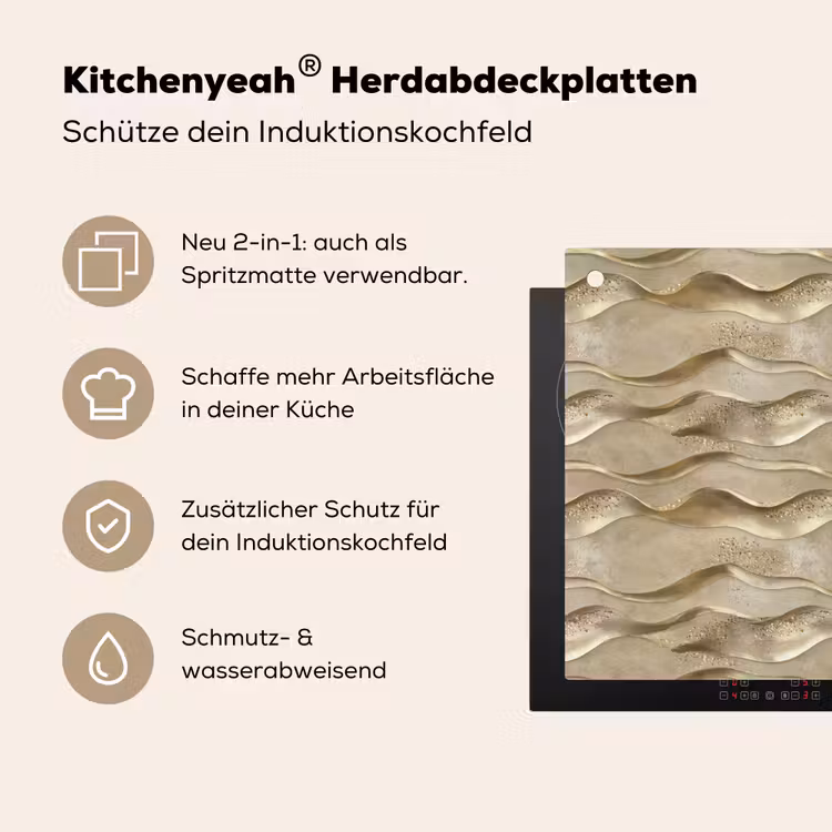 Golven - Patroon - Goud Inductie beschemer met haakjes klein 777 -ky-usp-de