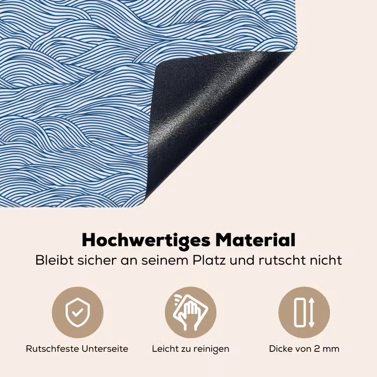 Golven - Ritmisch - Blauw Inductie beschemer met haakjes klein 777 -ky-onderkant-de