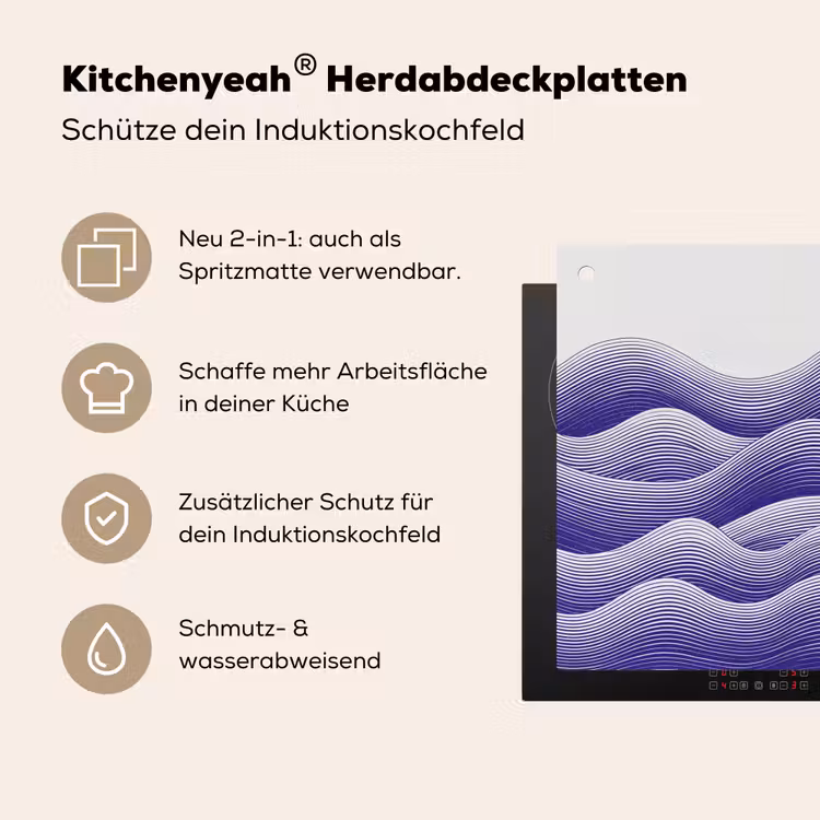 Golven - Zon - Natuur - Abstract - Rood Inductie beschemer met haakjes klein -ky-usp-de