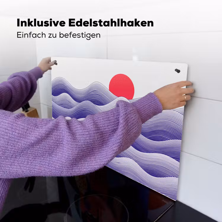 Golven - Zon - Natuur - Abstract - Rood Inductie beschemer met haakjes klein -ky-ophangen-de