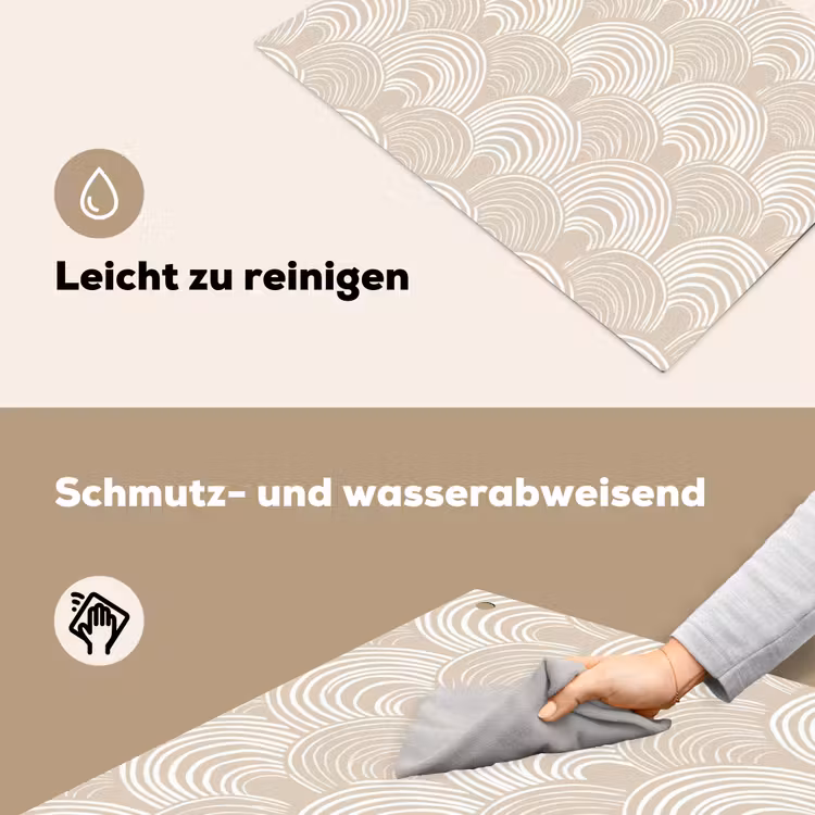 Golven - Structuur - Beige Inductie beschemer met haakjes klein 777 -ky-schoon-de