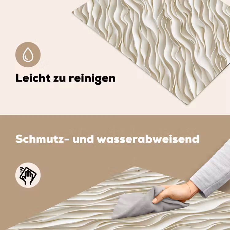 Golven - Wit - Minimalistisch Inductie beschemer met haakjes klein 777 -ky-schoon-de