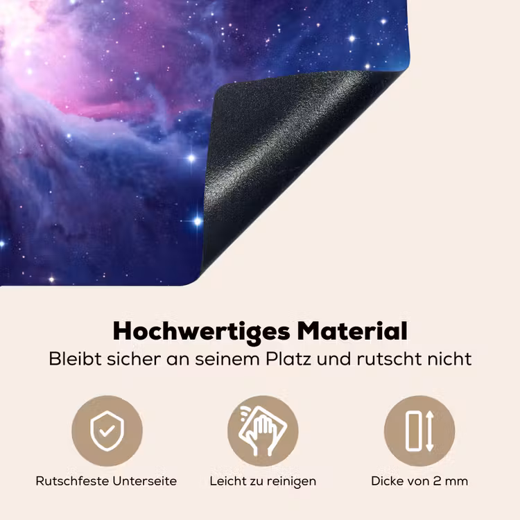 Ruimte - Sterren - Kleurrijk Inductie beschemer met haakjes klein -ky-onderkant-de