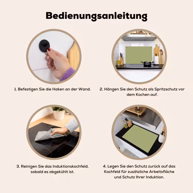 Whispering - Sage - Groen Inductie beschemer met haakjes klein 777 -ky-gebruik-de