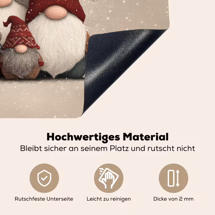 2-in-1 Herdabdeckplatte & Spritzschutz - Wichtel - Weihnachten - Schnee - Zipfelmützen - Kabouters - Kerst - Sneeuw - Puntmutsen Inductie beschemer met haakjes klein