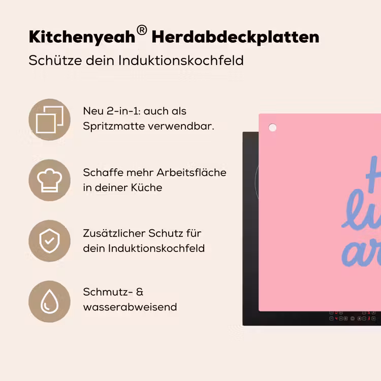 How lucky are we - Klavervier - Roze - Blauw Inductie beschemer met haakjes klein -ky-usp-de