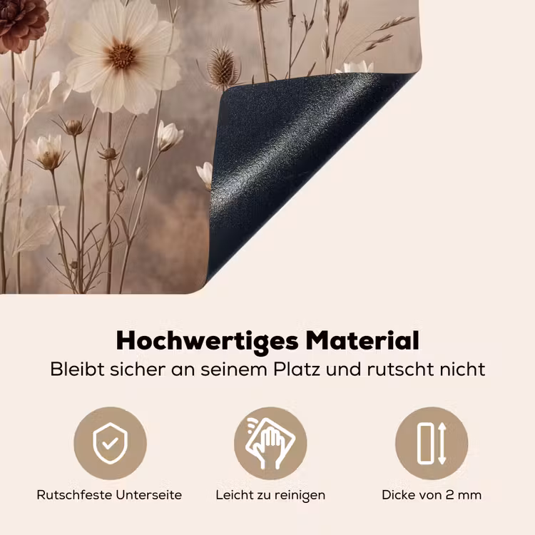 Wilde bloemen - Botanisch - Vintage - Natuur - Rustiek Inductie beschemer met haakjes klein -ky-onderkant-de