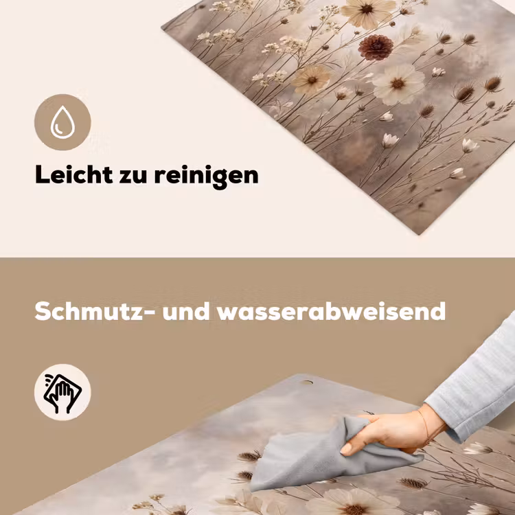 Wilde bloemen - Botanisch - Vintage - Natuur - Rustiek Inductie beschemer met haakjes klein -ky-schoon-de