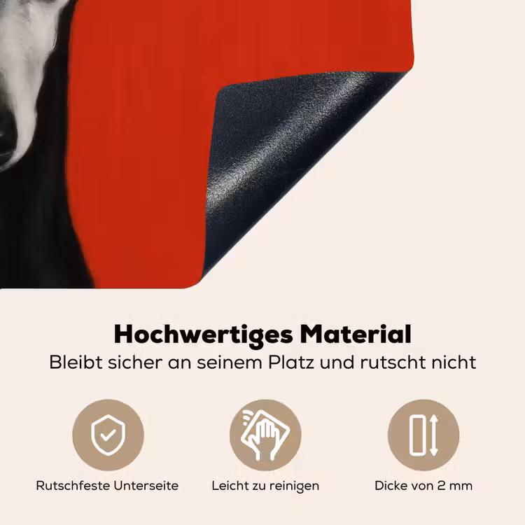 2-in-1 Herdabdeckplatte & Spritzschutz - Windhund - Minimalistisch - Rot - Windhond - Minimalistisch - Rood Inductie beschemer met haakjes klein