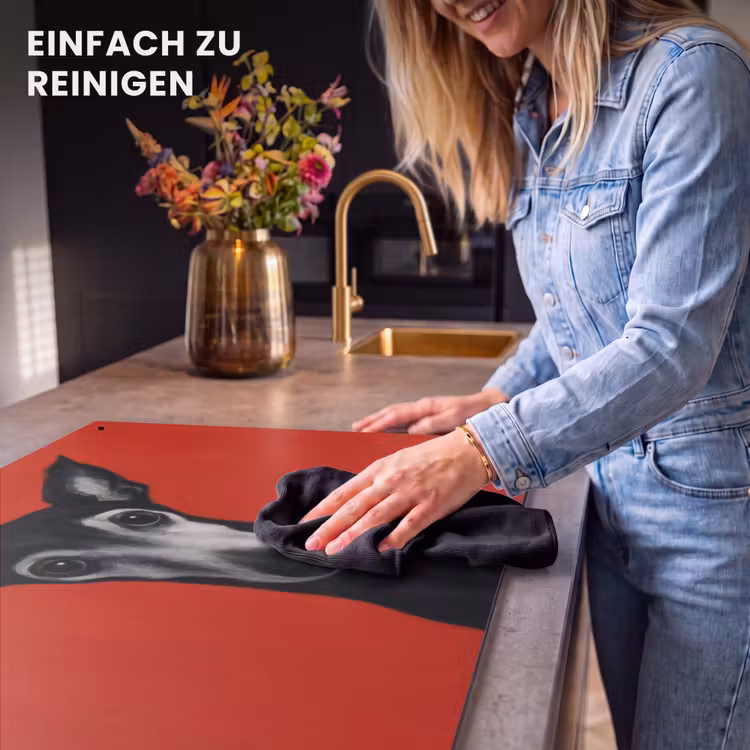 2-in-1 Herdabdeckplatte & Spritzschutz - Windhund - Minimalistisch - Rot - Windhond - Minimalistisch - Rood Inductie beschemer met haakjes klein