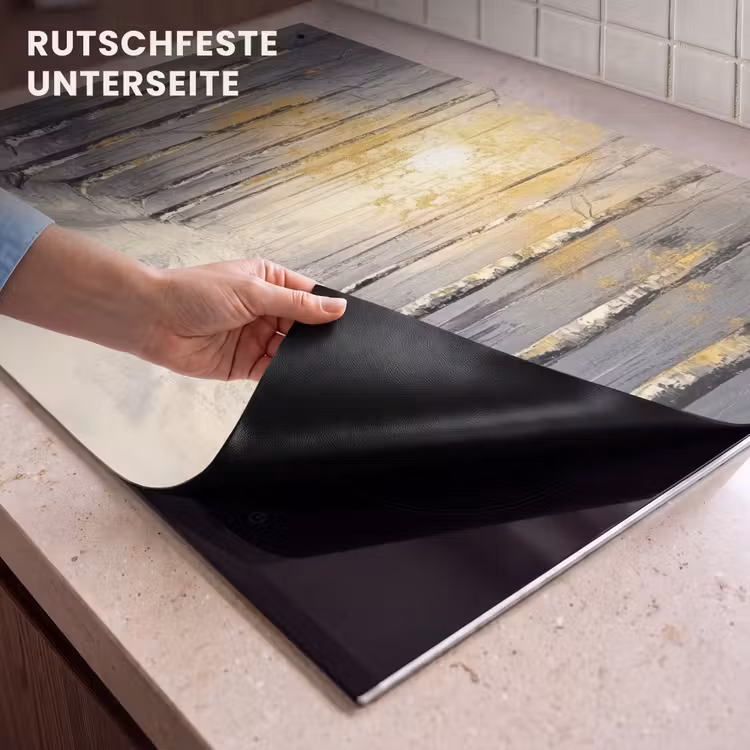 2-in-1 Herdabdeckplatte & Spritzschutz - Winter - Abstrakt - Schnee - Natur - Sonne - Winter - Abstract - Sneeuw - Natuur - Zon Inductie beschemer met haakjes klein