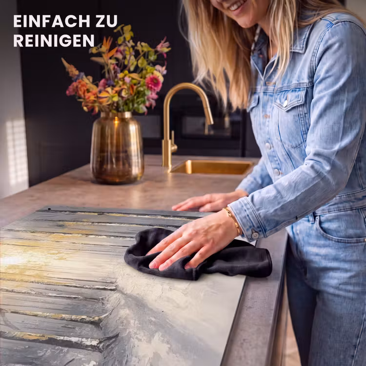 2-in-1 Herdabdeckplatte & Spritzschutz - Winter - Abstrakt - Schnee - Natur - Sonne - Winter - Abstract - Sneeuw - Natuur - Zon Inductie beschemer met haakjes klein
