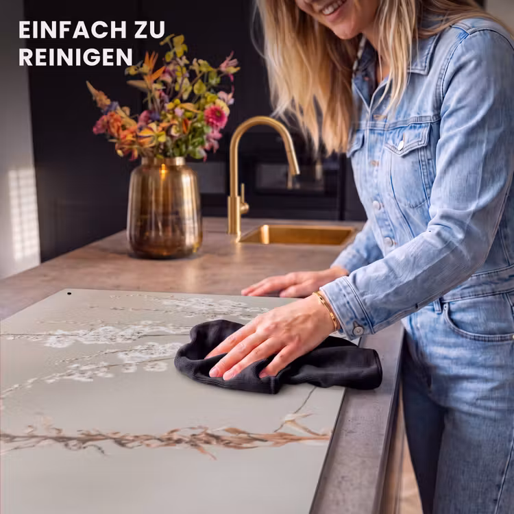 2-in-1 Herdabdeckplatte & Spritzschutz - Wintergeflüster - Winterse Fluisteringen Inductie beschemer met haakjes klein