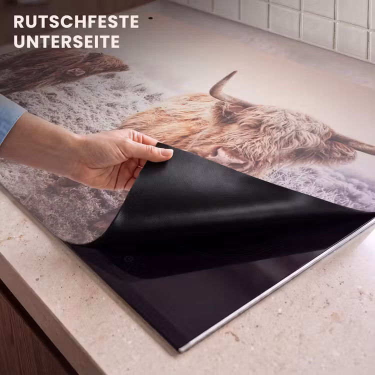 2-in-1 Herdabdeckplatte & Spritzschutz - Winterpracht - Winterse Glorie Inductie beschemer met haakjes klein