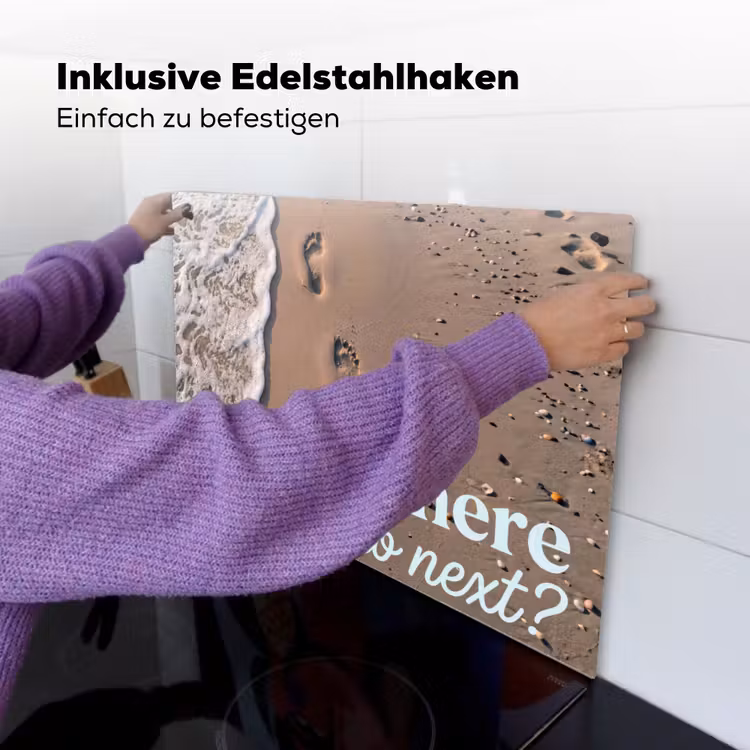 Where to next - Strand - Voetstappen Inductie beschemer met haakjes klein -ky-ophangen-de