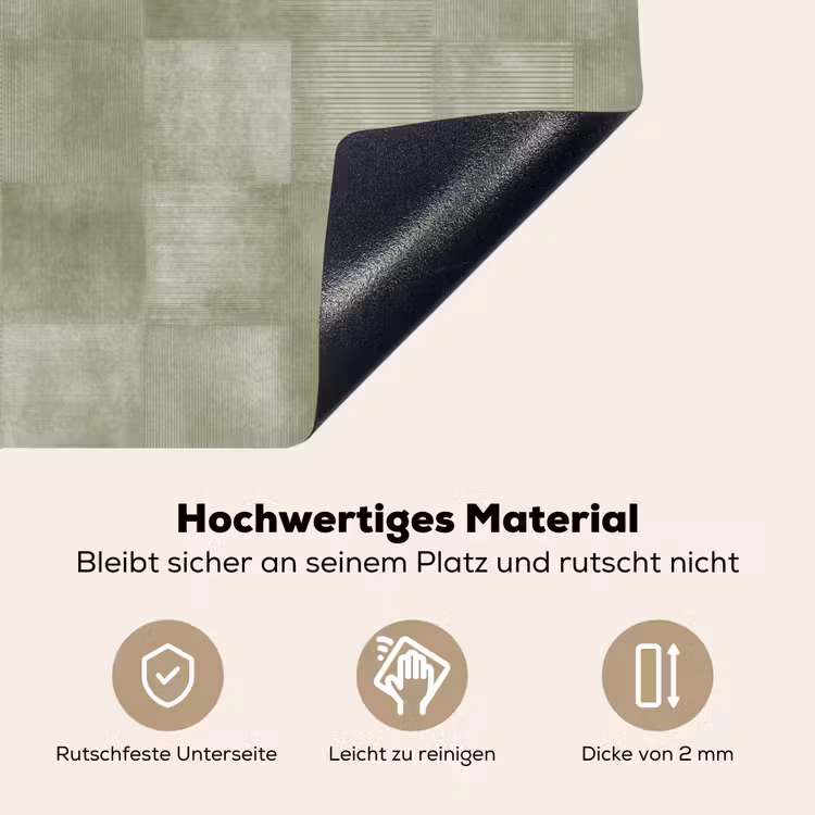 Vlakken - Rustiek - Groen Inductie beschemer met haakjes klein 777 -ky-onderkant-de