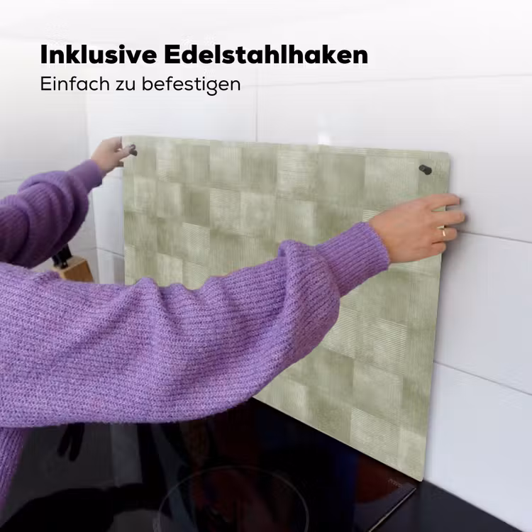 Vlakken - Rustiek - Groen Inductie beschemer met haakjes klein 777 -ky-ophangen-de