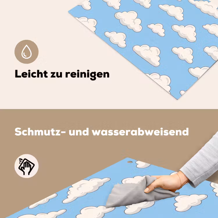 Wolk - Cartoon - Lucht - Blauw - Wit Inductie beschemer met haakjes klein -ky-schoon-de
