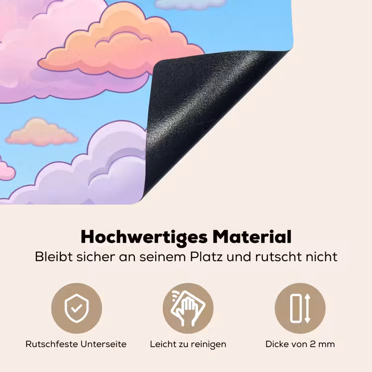 Wolk - Lucht - Natuur - Illustratie - Pastel Inductie beschemer met haakjes klein -ky-onderkant-de