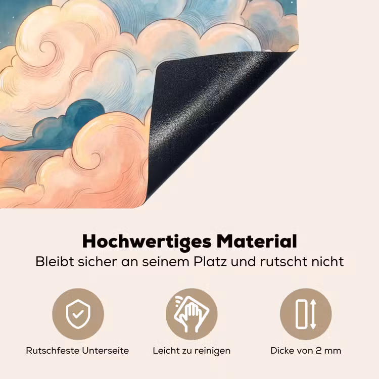 Wolk - Lucht - Natuur - Illustratief - Oranje Inductie beschemer met haakjes klein -ky-onderkant-de