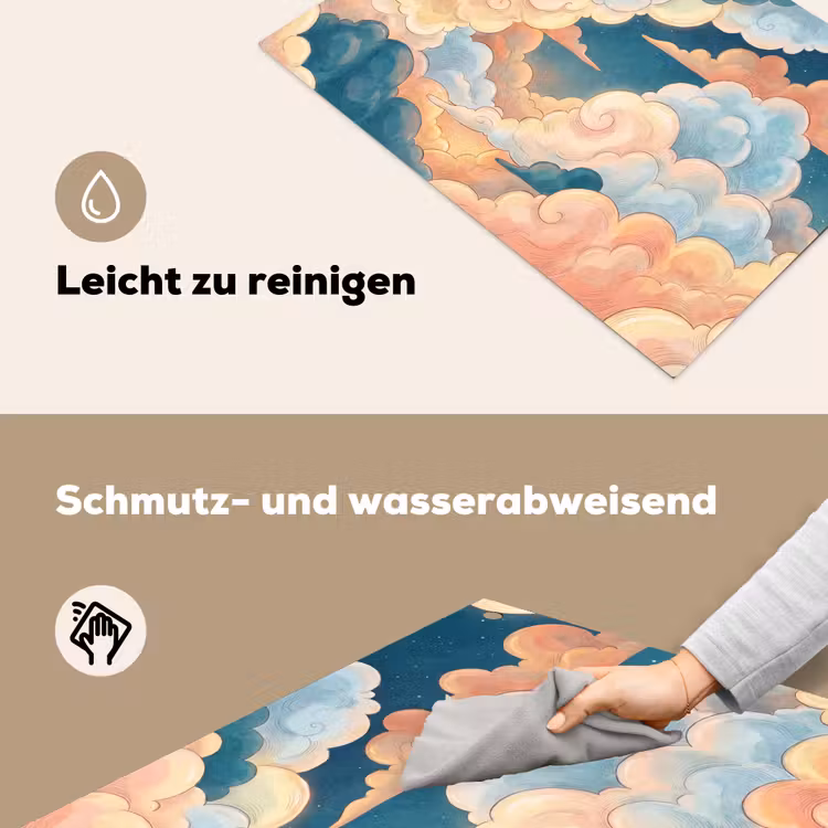 Wolk - Lucht - Natuur - Illustratief - Oranje Inductie beschemer met haakjes klein -ky-schoon-de