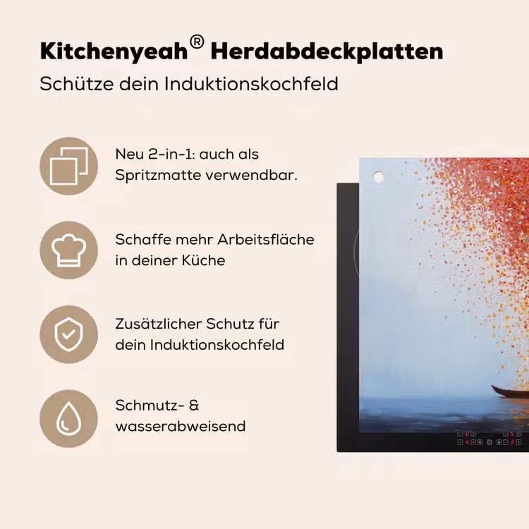 Wolk - Confetti - Boot - Wateroppervlakte Inductie beschemer met haakjes klein -ky-usp-de