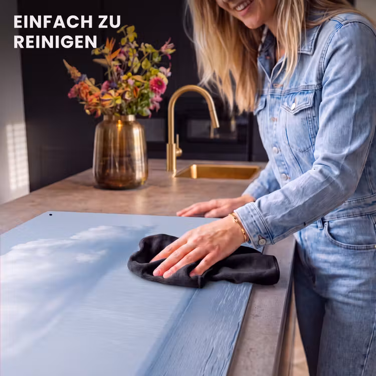 2-in-1 Herdabdeckplatte & Spritzschutz - Wolke – Regen – Natur - Wolk - Regen - Natuur Inductie beschemer met haakjes klein