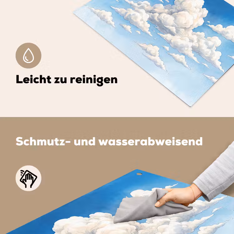 Wolken - Blauwe lucht - Natuur - Modern - Wit Inductie beschemer met haakjes klein -ky-schoon-de