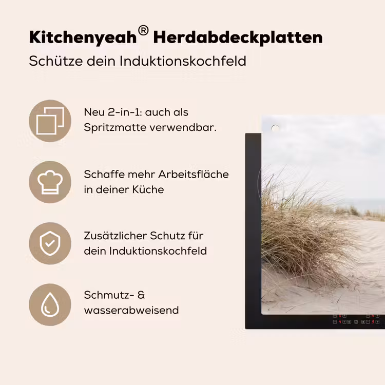 Wolken - Duinlandschap - Zand Inductie beschemer met haakjes klein -ky-usp-de