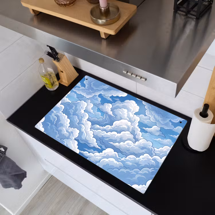 Wolken - Hemel - Abstract - Wit Inductie beschemer met haakjes klein -sfeer1