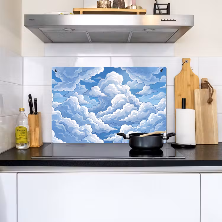 Wolken - Hemel - Abstract - Wit Inductie beschemer met haakjes klein -sfeer2