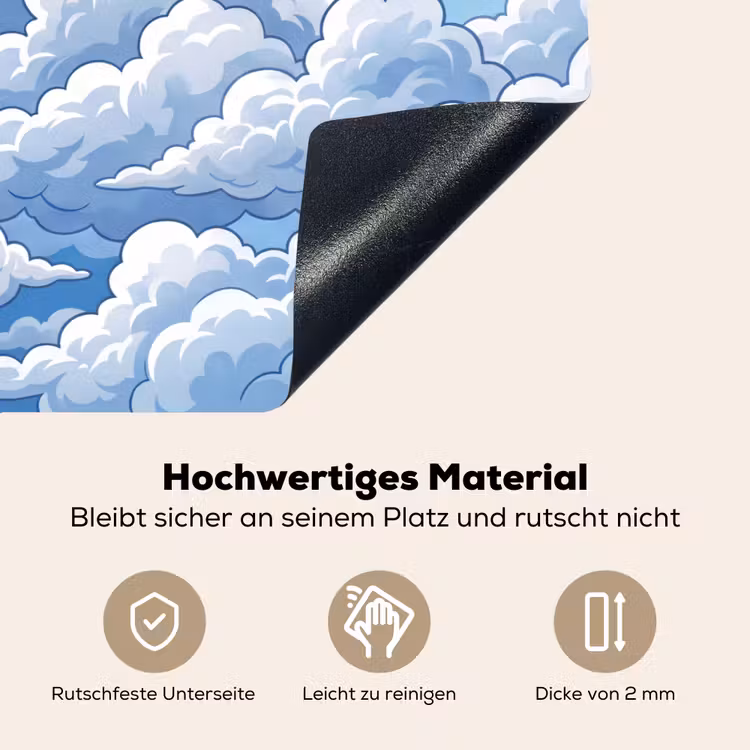 Wolken - Hemel - Abstract - Wit Inductie beschemer met haakjes klein -ky-onderkant-de