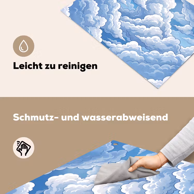 Wolken - Hemel - Abstract - Wit Inductie beschemer met haakjes klein -ky-schoon-de