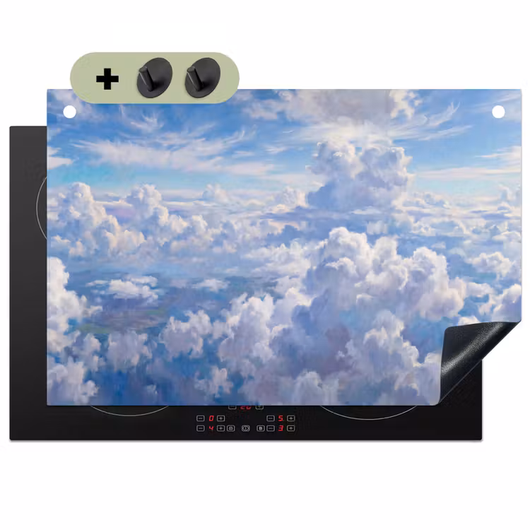 Wolken - Lucht - Natuur - Abstract - Blauw Inductie beschemer met haakjes klein -3d