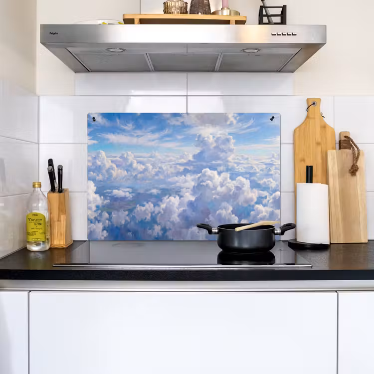 Wolken - Lucht - Natuur - Abstract - Blauw Inductie beschemer met haakjes klein -sfeer2