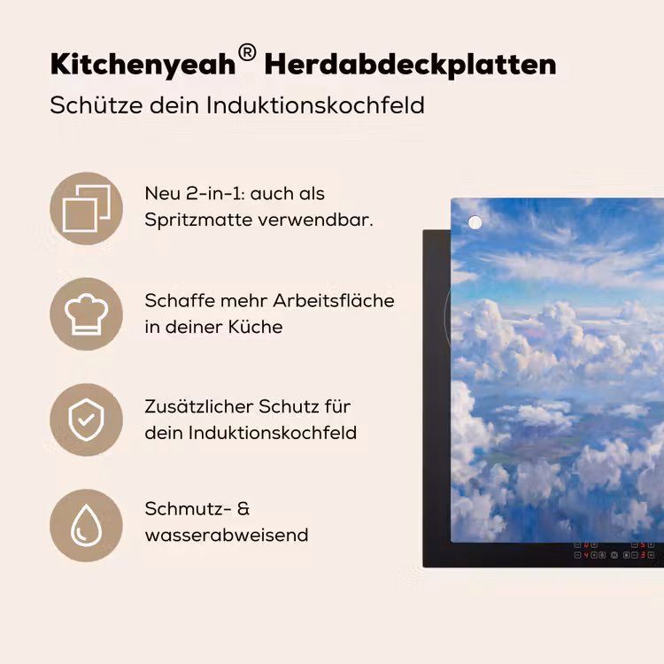 Wolken - Lucht - Natuur - Abstract - Blauw Inductie beschemer met haakjes klein -ky-usp-de