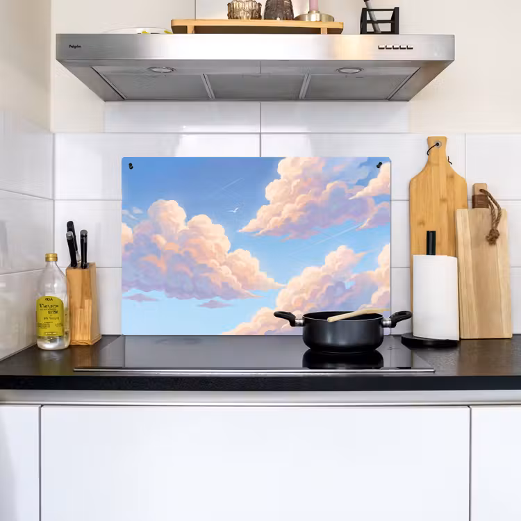 Wolken - Lucht - Natuur - Blauw Inductie beschemer met haakjes klein -sfeer2