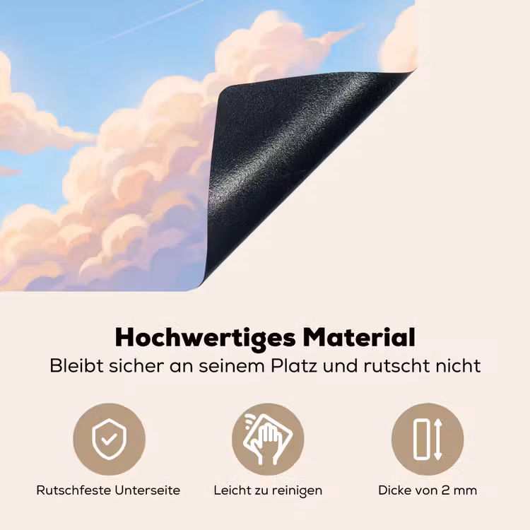 Wolken - Lucht - Natuur - Blauw Inductie beschemer met haakjes klein -ky-onderkant-de