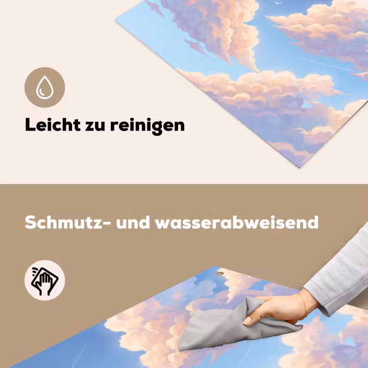 Wolken - Lucht - Natuur - Blauw Inductie beschemer met haakjes klein -ky-schoon-de