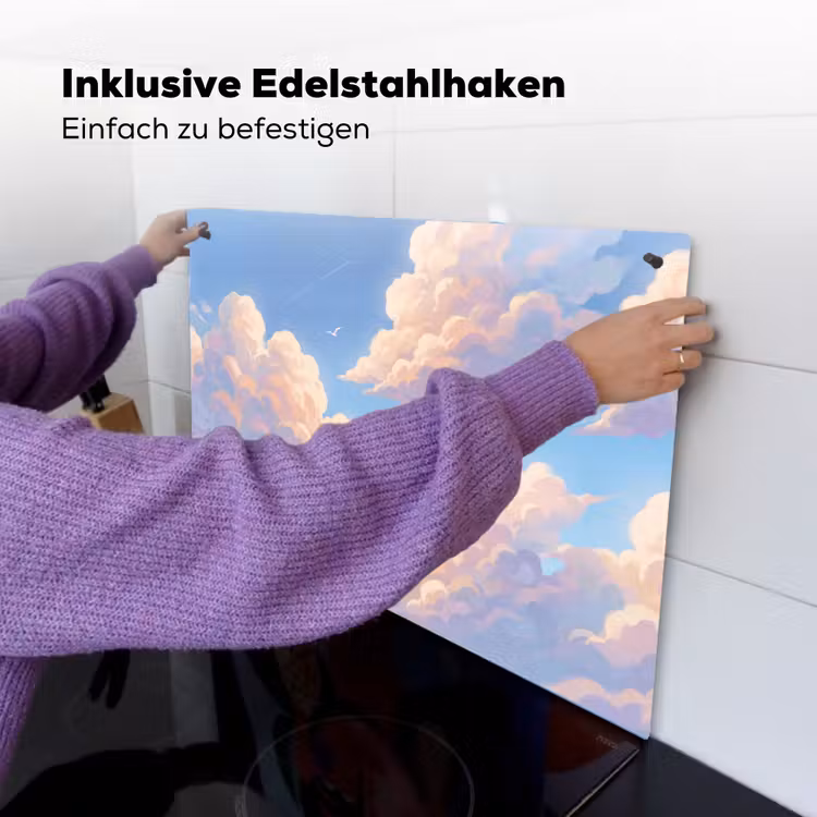 Wolken - Lucht - Natuur - Blauw Inductie beschemer met haakjes klein -ky-ophangen-de